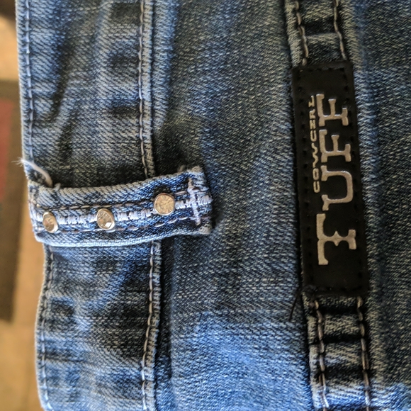 COWGIRL TUFF Sonora bootcut blingy Aztec embroidered blue jeans JS0N0R sz 24x33L - Picture 15 of 15